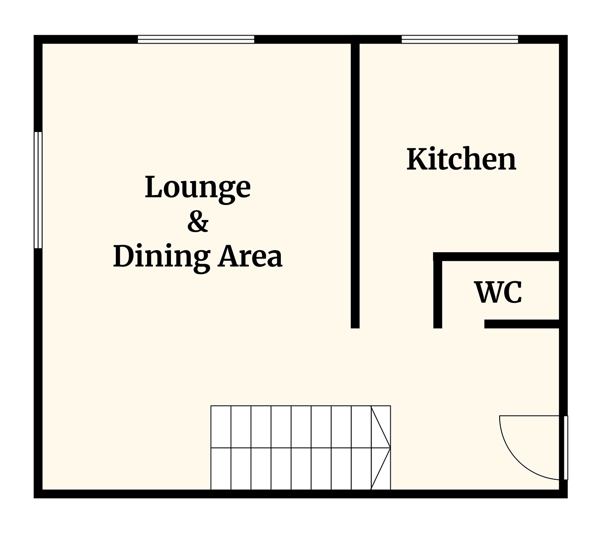 Ground floor plan of No.1 The Martins